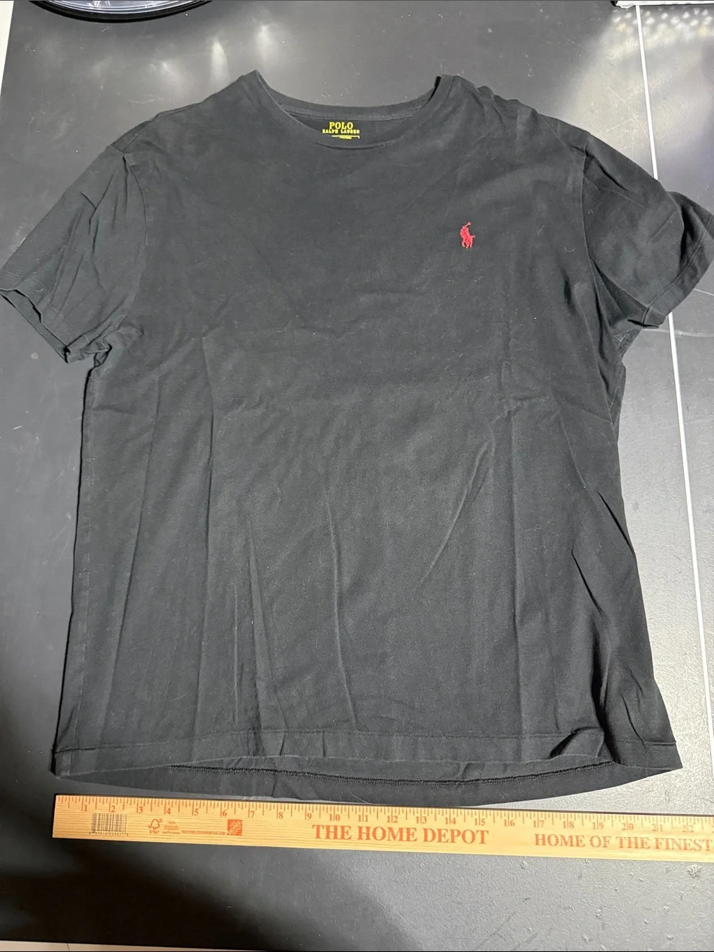 Polo by Ralph Lauren Black Crew Neck Tee with Red Pony
